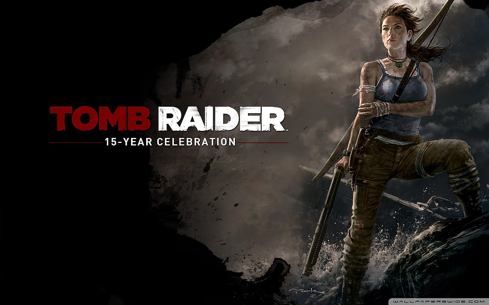 Tomb Raider 15-year celebration digital wallpaper, Tomb Raider, Lara Croft, video games HD wallpaper