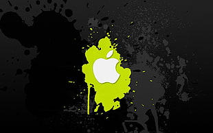 Apple logo, Apple Inc., logo, paint splatter, selective coloring