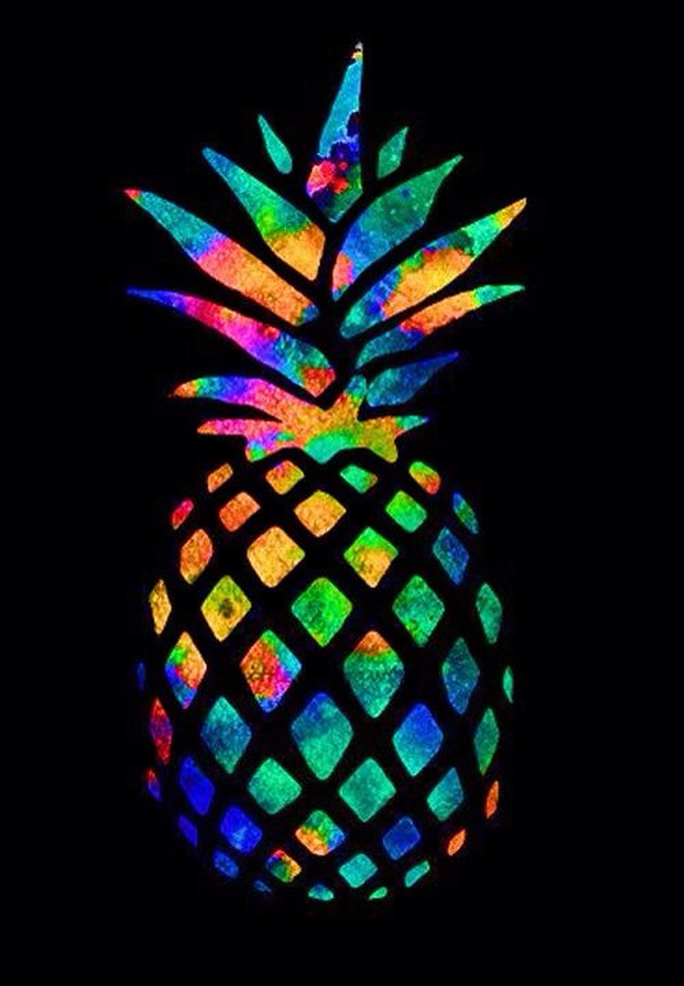 Yellow and multicolored pineapple HD wallpaper | Wallpaper Flare