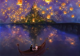 Tangled painting, cartoon, Walt Disney, Tangled