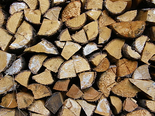 brown wood chunks, wood