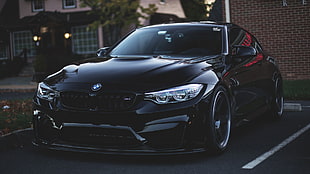 black BMW coupe, car, BMW, BMW M4 HD wallpaper