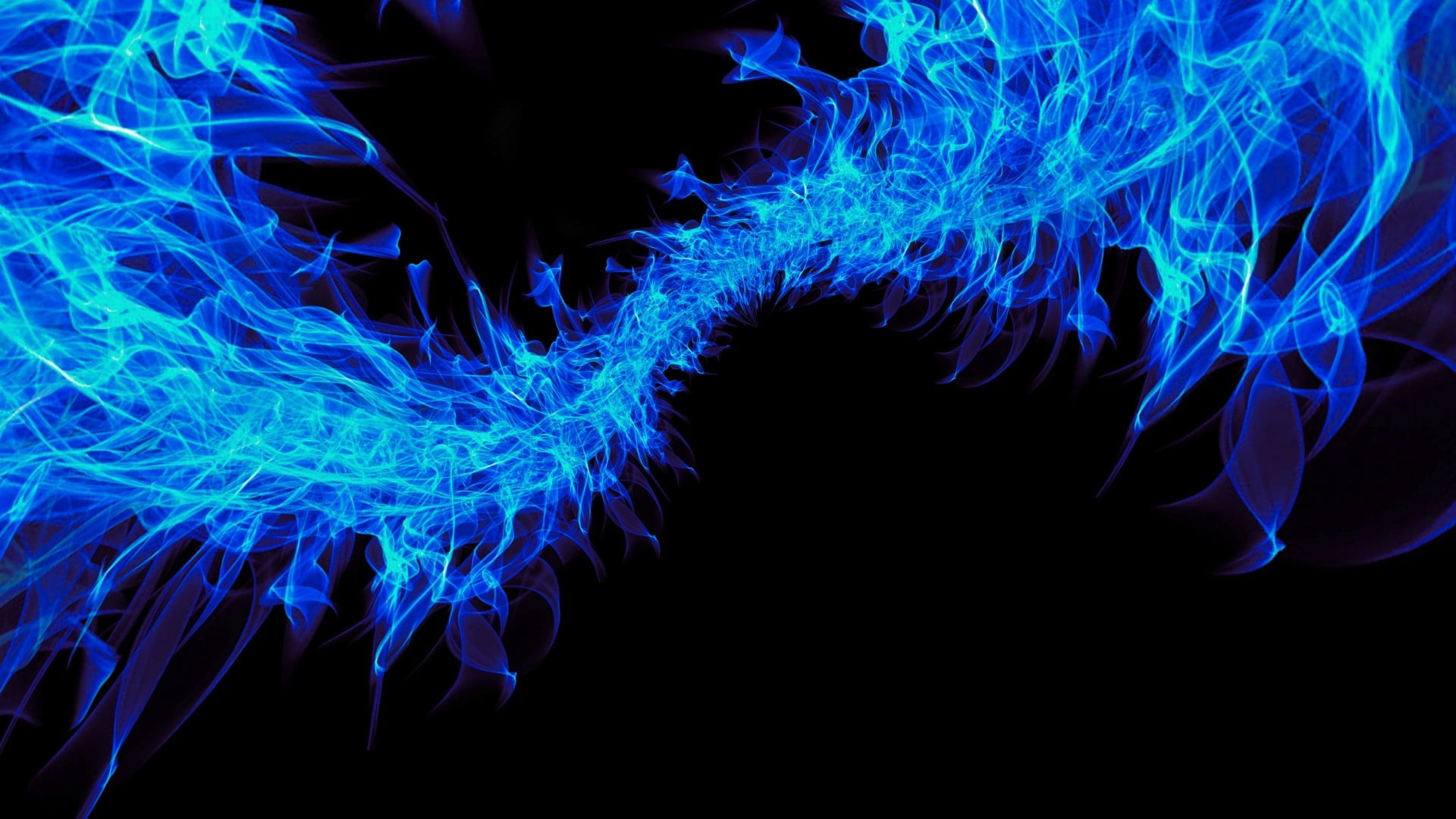blue smoke illustration, abstract, fractal
