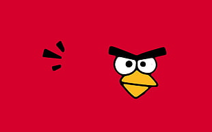 red Angry Bird wallpaper, Angry Birds, minimalism
