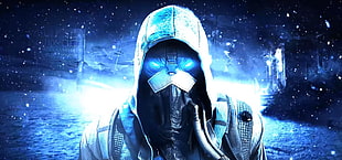 man wearing white hooded robe digital wallpaper, snow, robot, Killzone: Shadow Fall, Killzone
