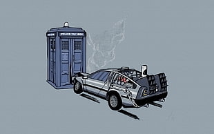 Dolorean DMC, Back to the Future, DeLorean, Doctor Who HD wallpaper