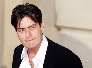man wearing white collared undershirt and black blazer HD wallpaper
