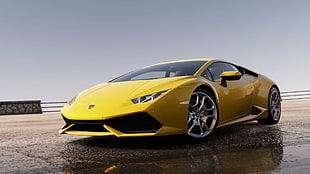 yellow Lamborghini luxury car, yellow cars, Lamborghini, Lamborghini Huracan, video games