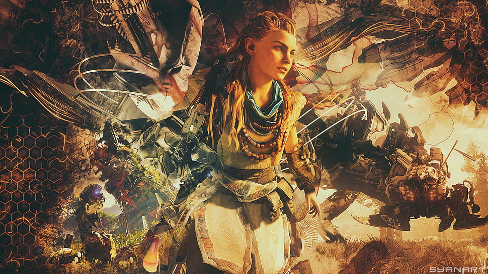 Zero Dawn Horizon poster, Horizon: Zero Dawn, fan art, Aloy (Horizon: Zero Dawn) HD wallpaper