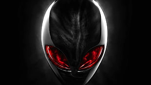 black alien illustration, aliens, black background