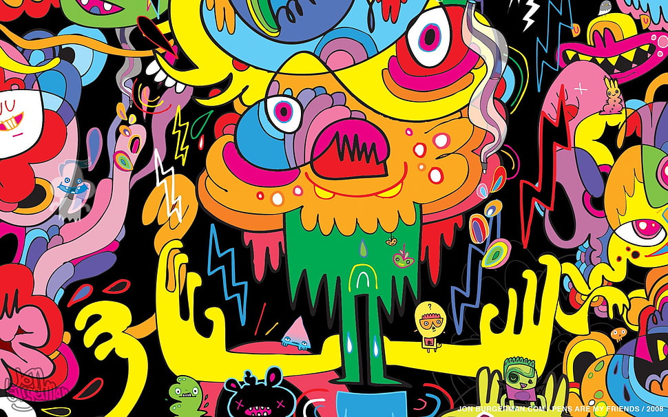 assorted-color monster painting HD wallpaper