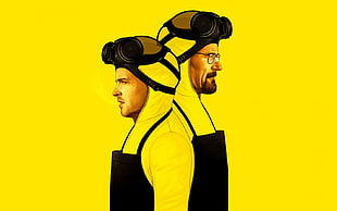 two male actor in yellow suit HD wallpaper