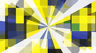 yellow and white illustration, colorful, abstract