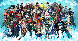 assorted Anime characters poster