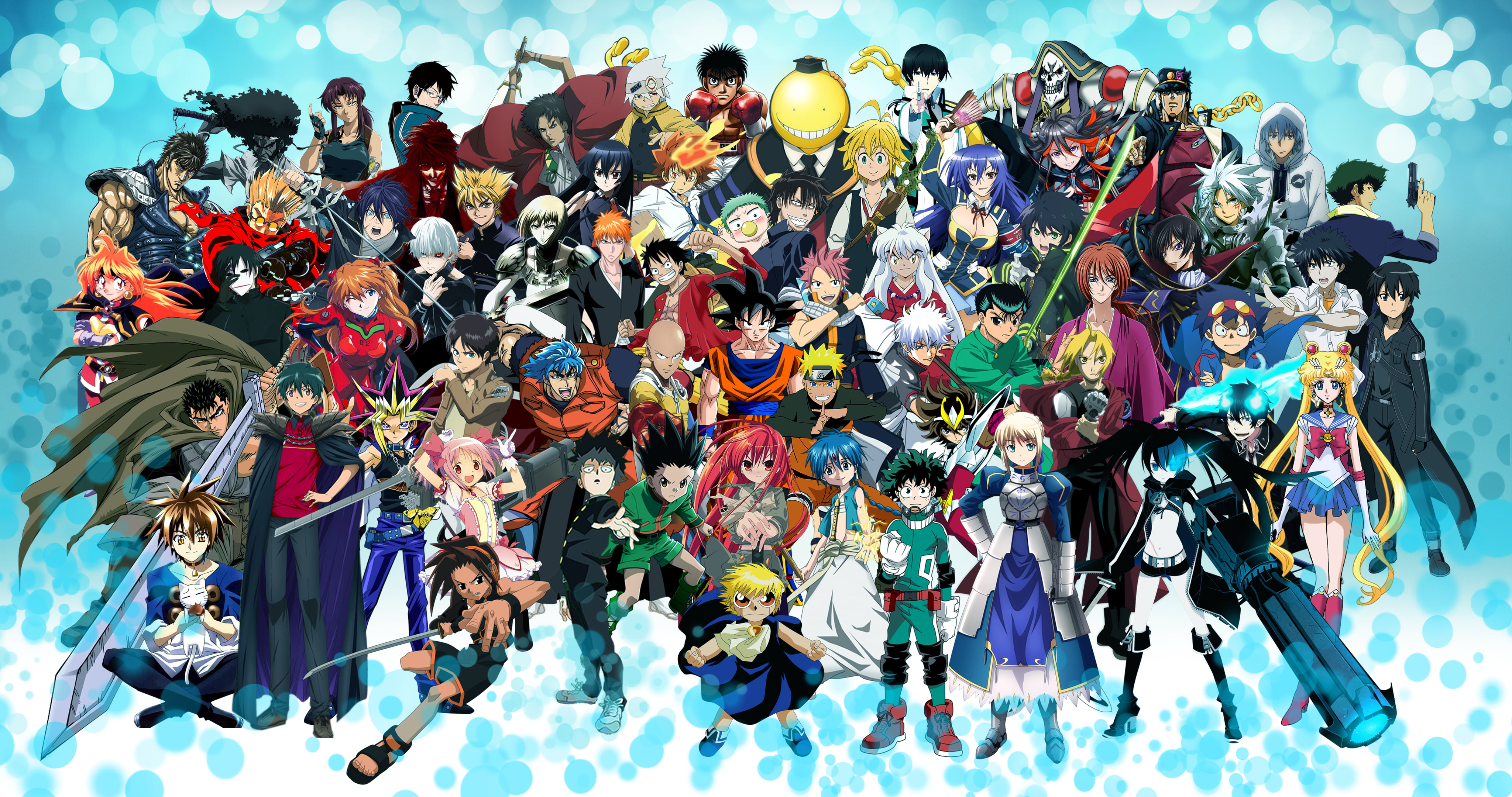 Assorted Anime  characters  poster HD wallpaper  Wallpaper  