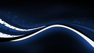 white, black and blue abstract illustration