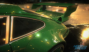 green car, anime, Need for Speed, racing, car HD wallpaper