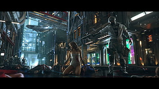 male and female movie characters, computer game, Cyberpunk 2077, blood, death HD wallpaper