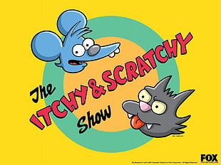 The Itchy and Scratchy Show illustration HD wallpaper