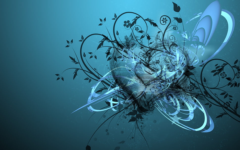 heart-shaped artwork HD wallpaper