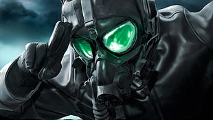 gray gas mask, Romantically Apocalyptic , pilot, Vitaly S Alexius, artwork