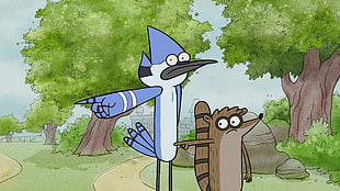 Regular Show, Mordecai & Rigby, cartoon HD wallpaper