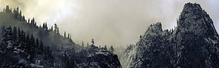 snowy mountain, landscape, mountains, snow HD wallpaper