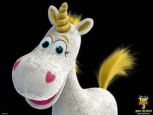 Toy Story 3 gray unicorn plush toy, unicorns, movies, Toy Story, Toy Story 3