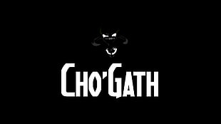 Cho'Gath text, League of Legends, Cho'Gath, video games, monochrome