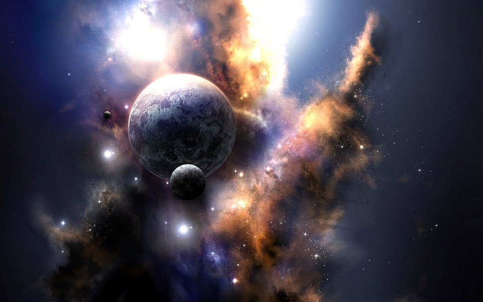 planet digital wallpaper HD wallpaper