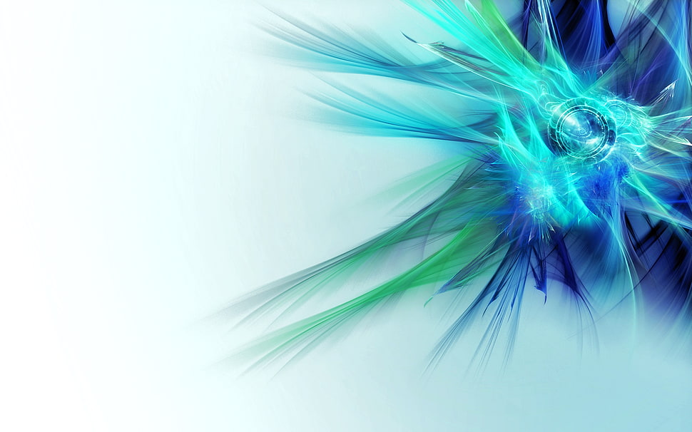 teal and blue abstract digital wallpaper HD wallpaper