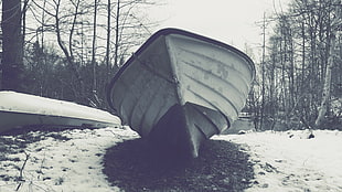 gray and black dome tent, boat, winter, snow, vehicle