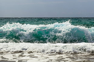 sea waves, Sea, Shore, Foam HD wallpaper