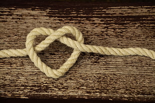 love knot on wood plank