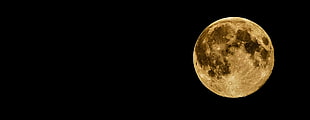 low angle photography of full moon under black background