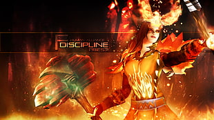 Human Alliance Priest female game character poster, World of Warcraft: Warlords of Draenor