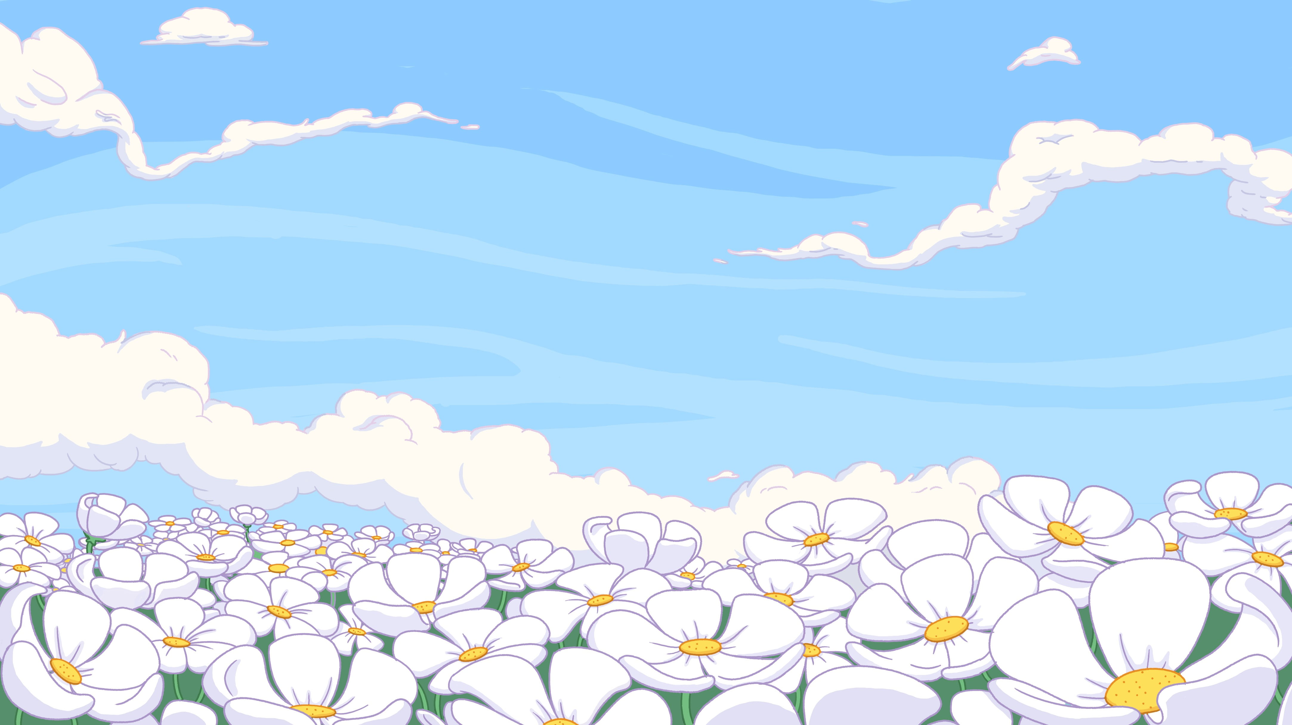 white petaled flowers illustration, Adventure Time, cartoon