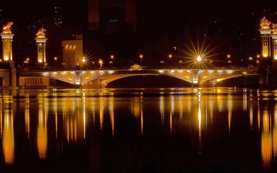 brown concrete bridge HD wallpaper