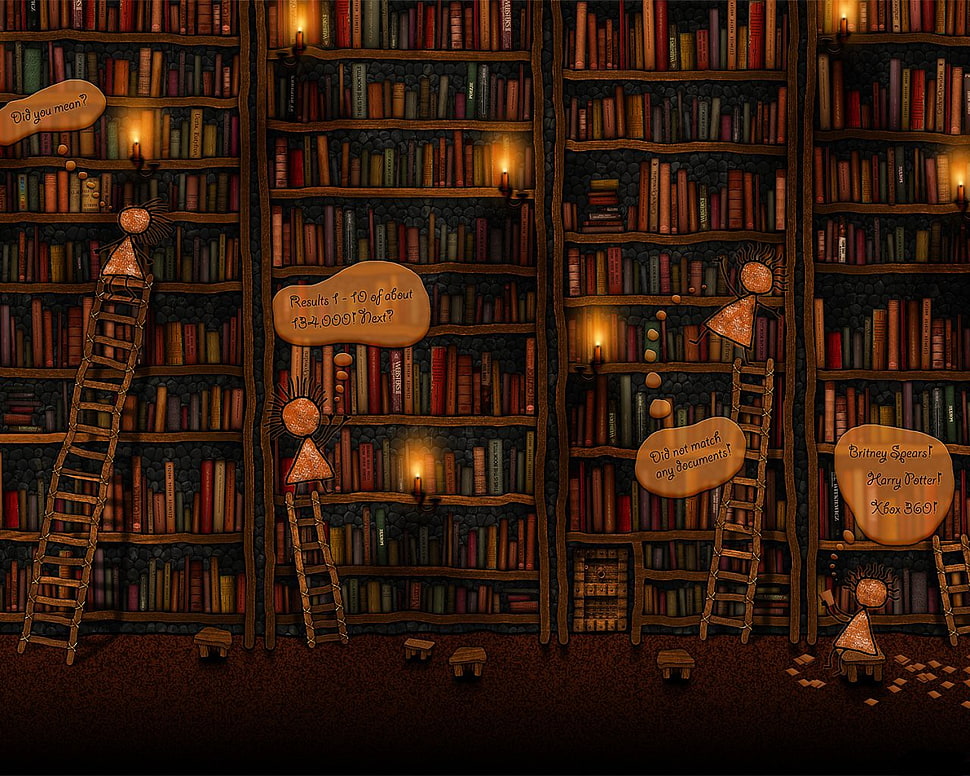 book lot digital illustration, books, library, Vladstudio, artwork HD wallpaper