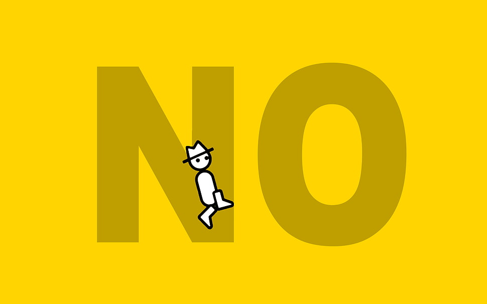 black and white printed paper, Ben Croshaw, Zero Punctuation, yellow background, minimalism HD wallpaper