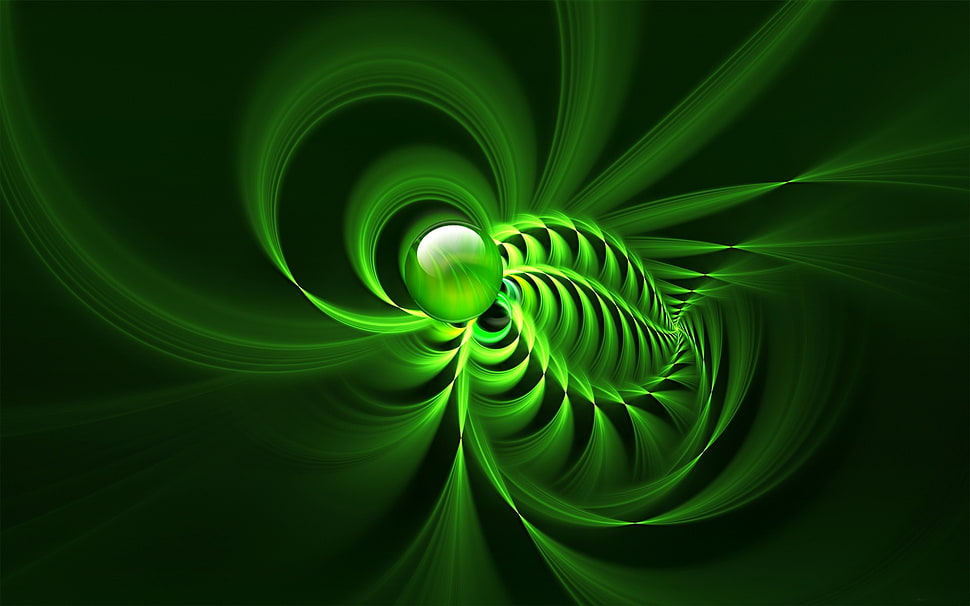 green and black abstract painting HD wallpaper