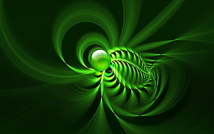 green and black abstract painting HD wallpaper