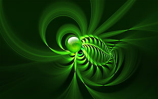 green and black abstract painting