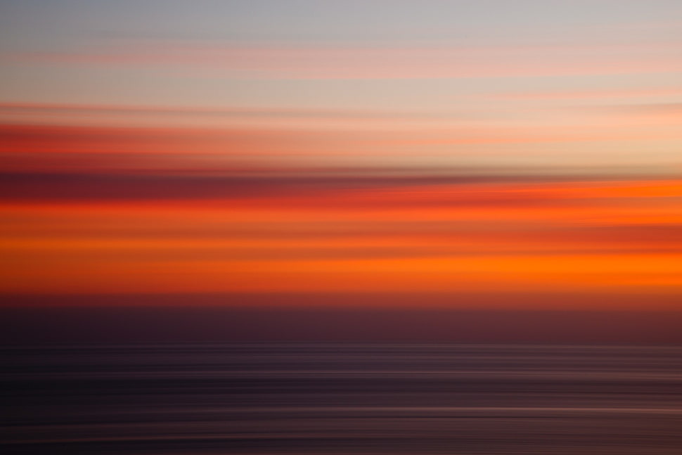 red and black tanning bed, beach, sunset, abstract, panning HD wallpaper