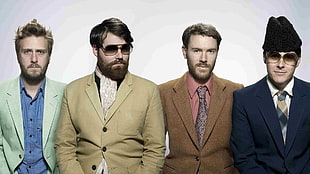 men wearing several colored formal clothings HD wallpaper