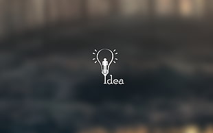Idea logo, light bulb, minimalism, depth of field