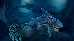 monster shark illustration, Dota 2, Loading screen