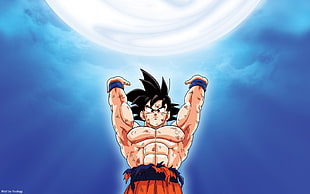 Dragonball Son Goku doing energy ball HD wallpaper