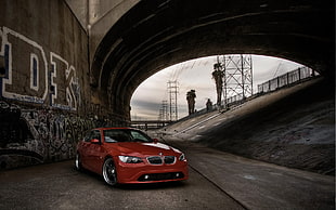 red BMW car, BMW, car, red cars, vehicle HD wallpaper
