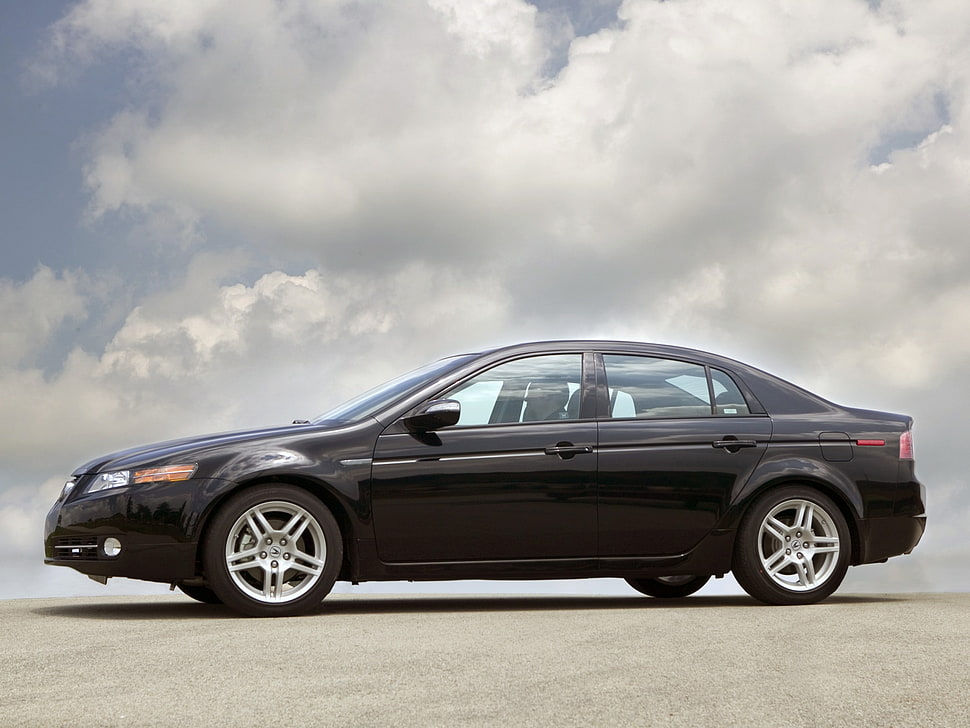 black Acura TL sedan HD wallpaper